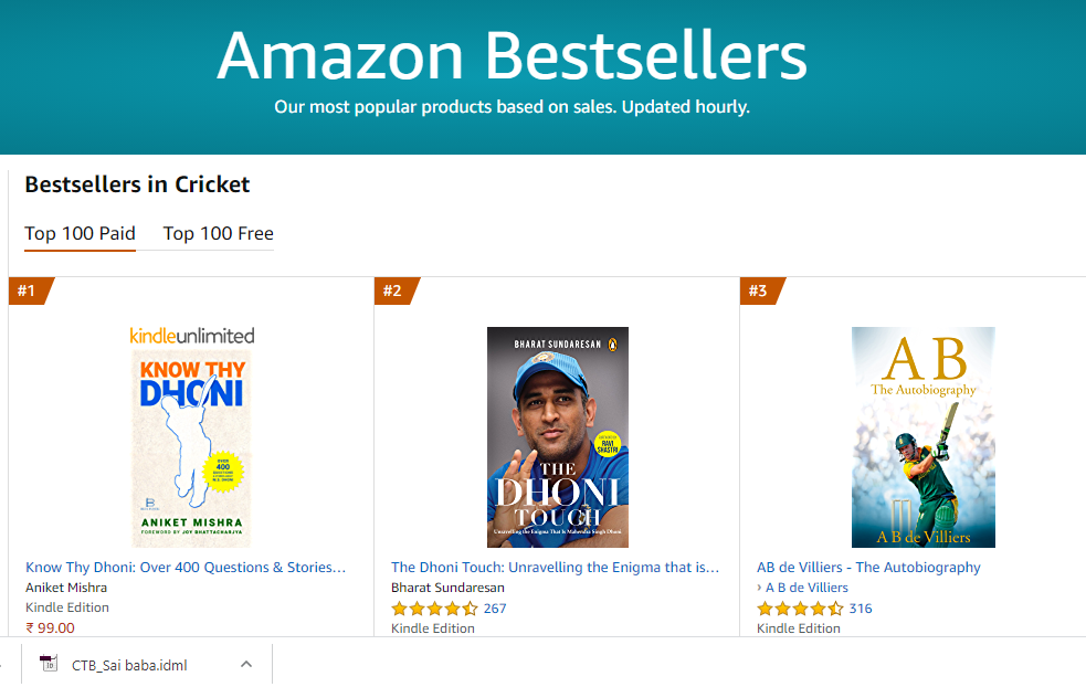 AMAZON BESTSELLER IN CRICKET